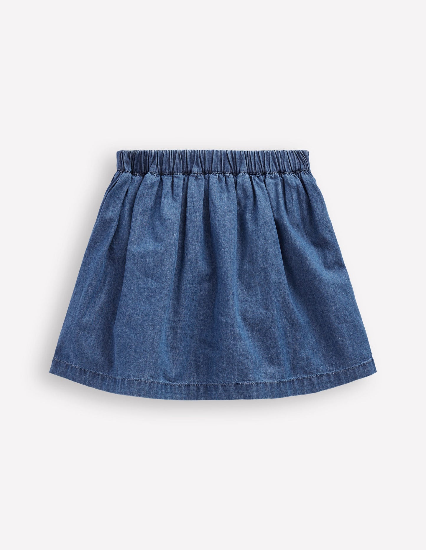 Button-through Mini Skirt-Denim