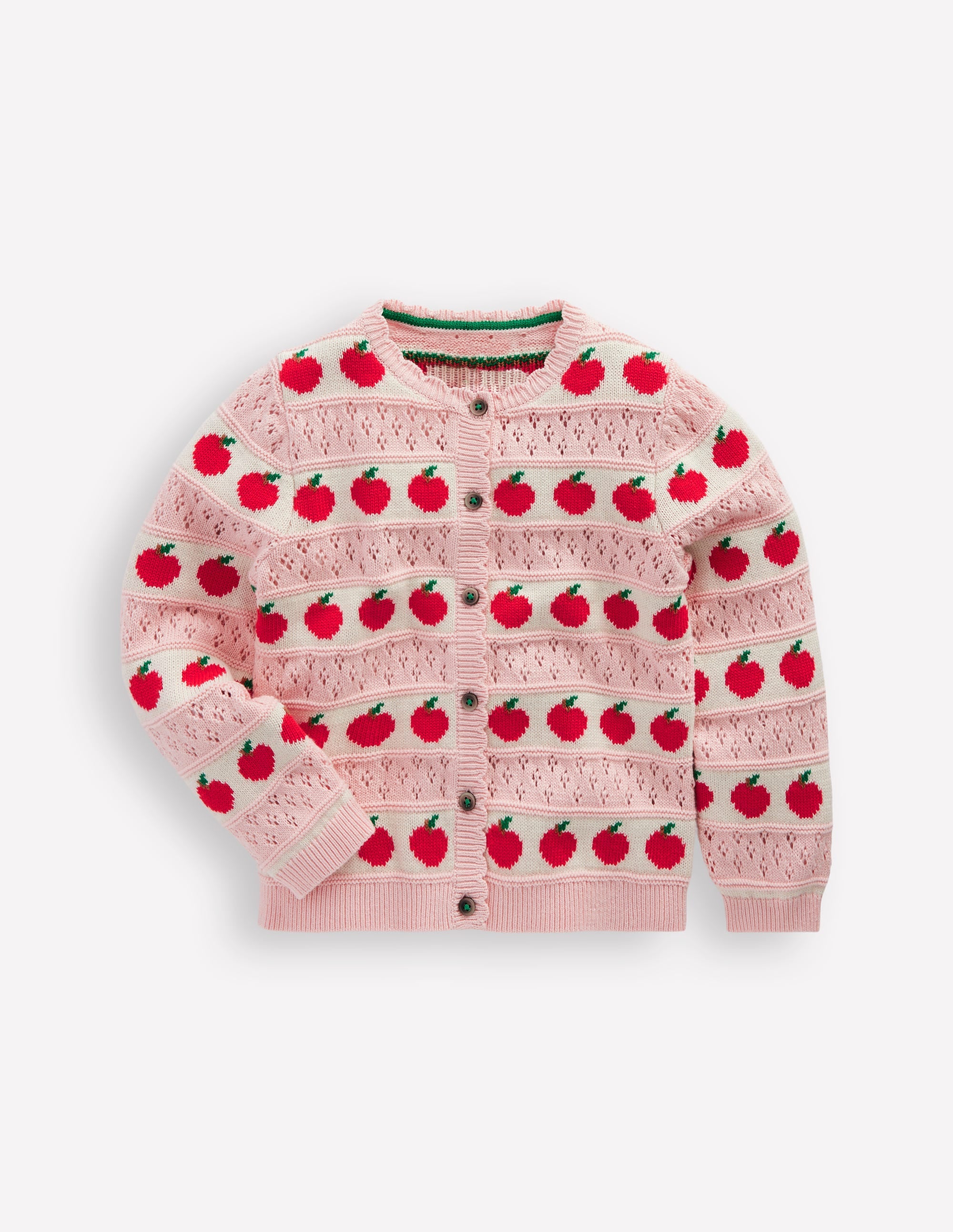 Pretty Scallop Cardigan-Chalk Pink Apples - Image 1