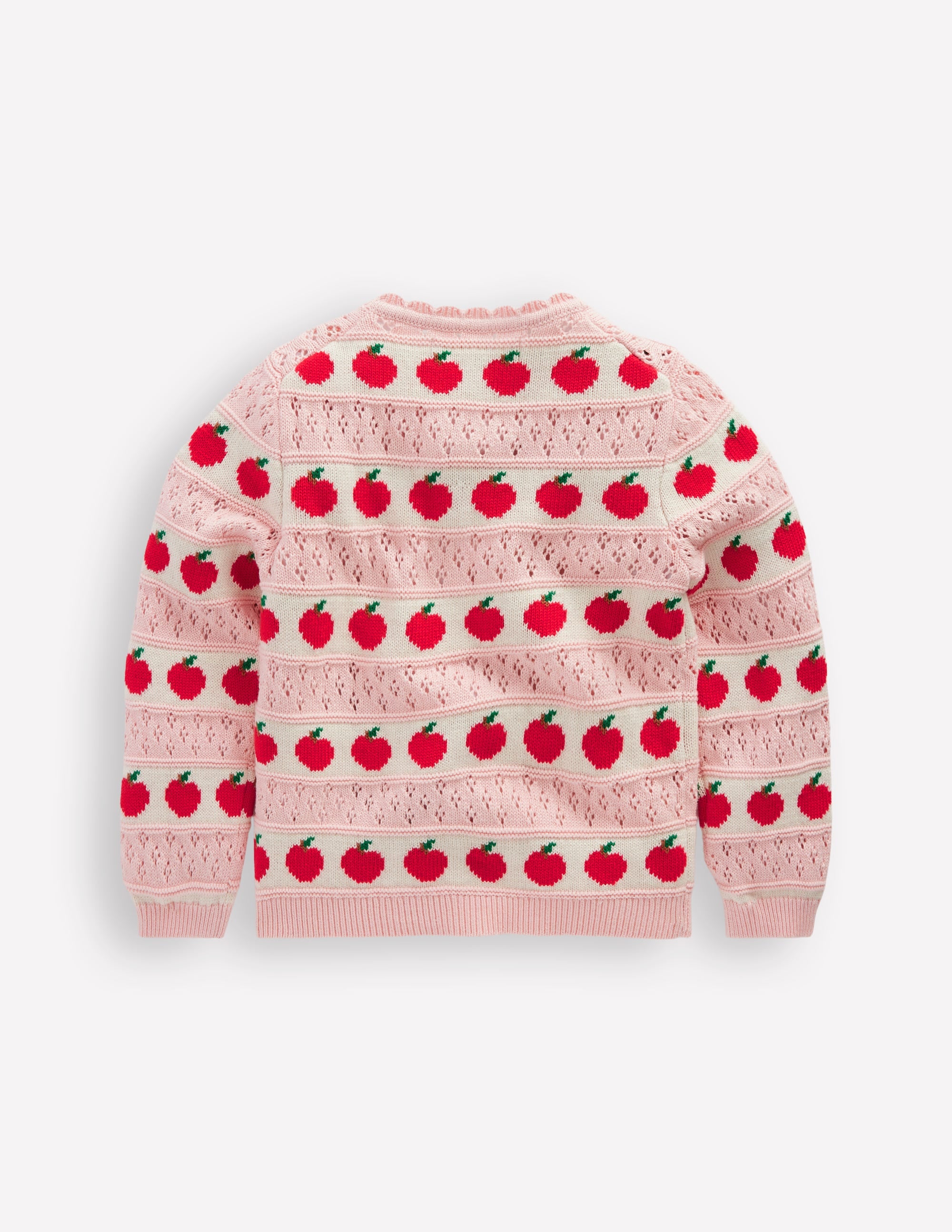 Pretty Scallop Cardigan-Chalk Pink Apples - Image 2