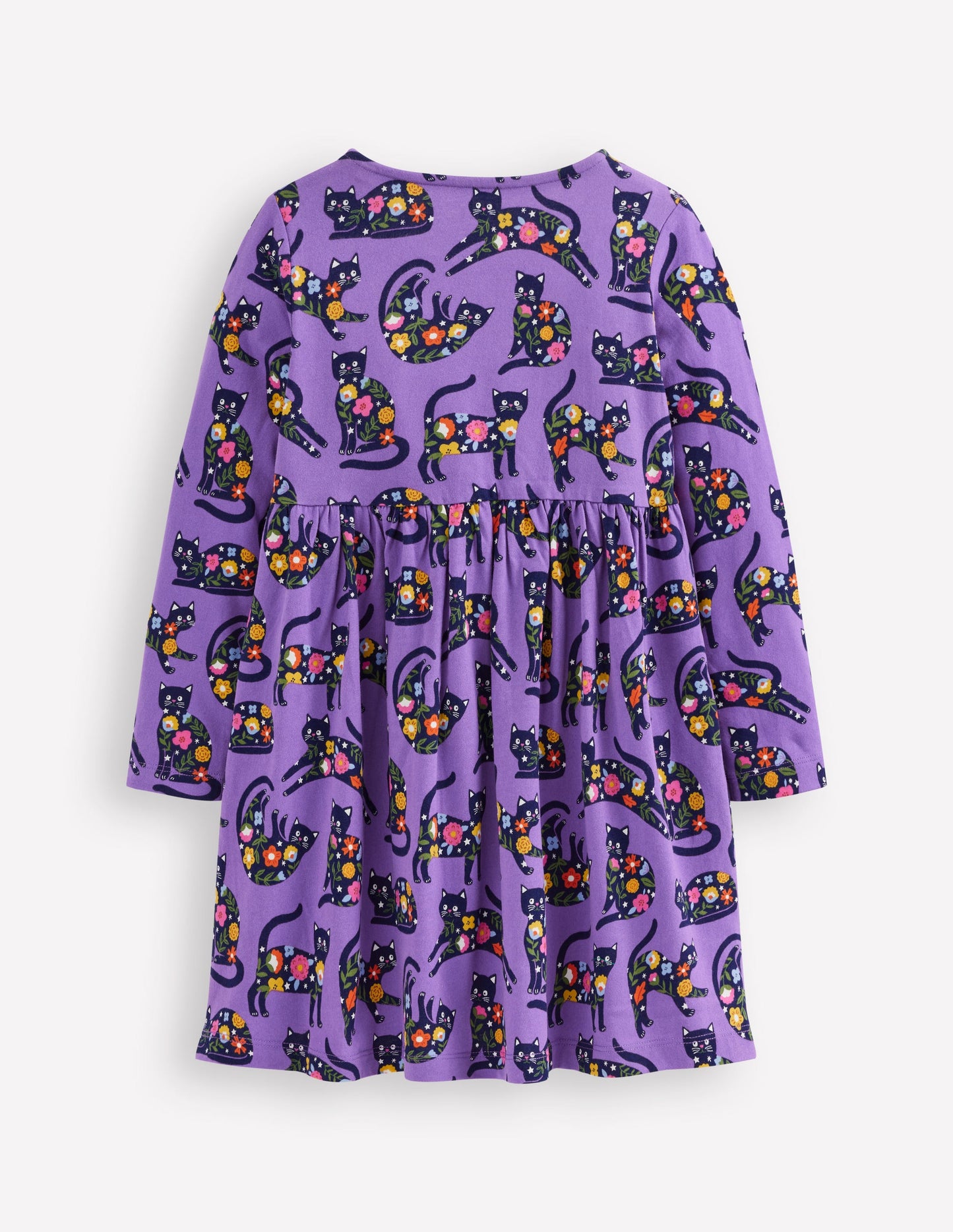 Heart Pocket Fun Jersey Dress-Purple Topaz Spooky Cats