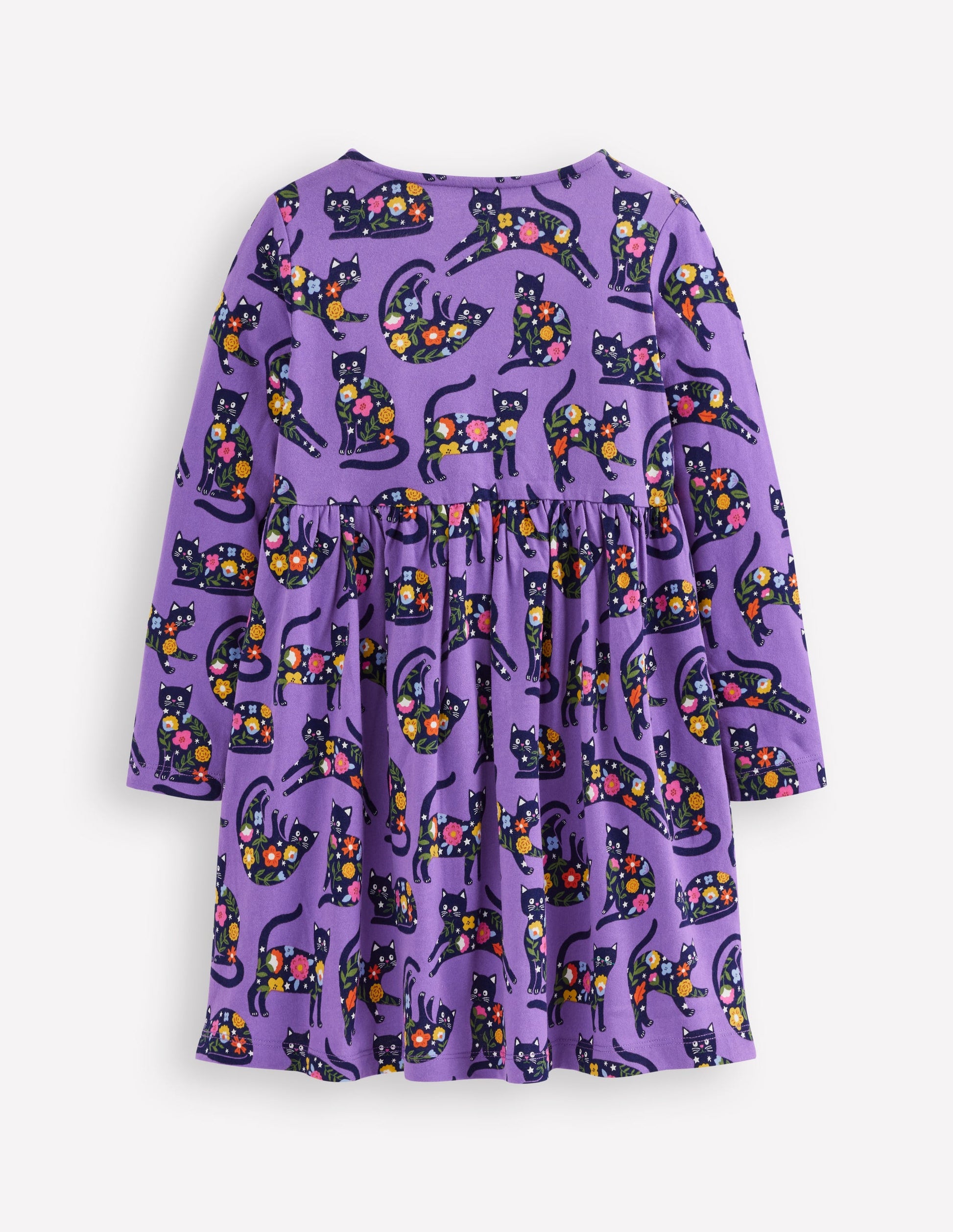 Heart Pocket Fun Jersey Dress-Purple Topaz Spooky Cats-2