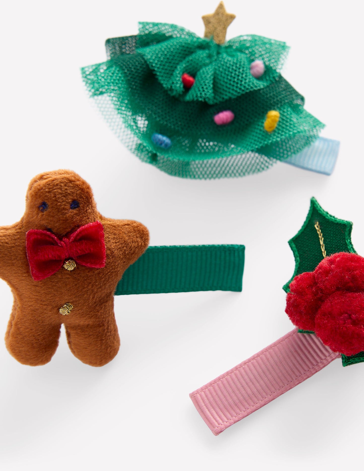 3-pack Hair Clips-Festive