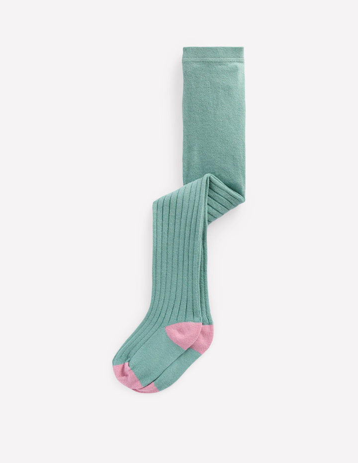 Baby Ribbed Tights-Eucalyptus