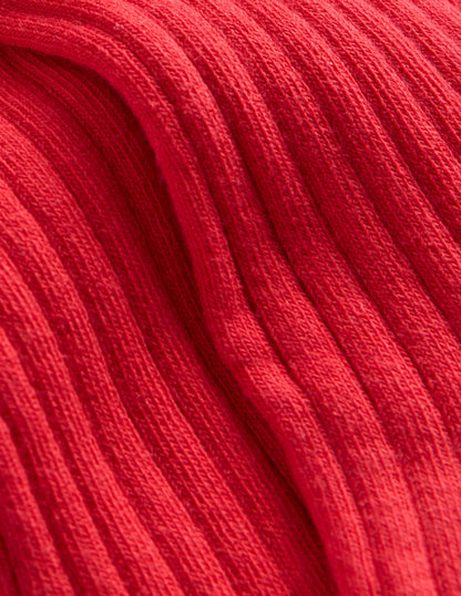 Baby Ribbed Tights-Rockabilly Red-2