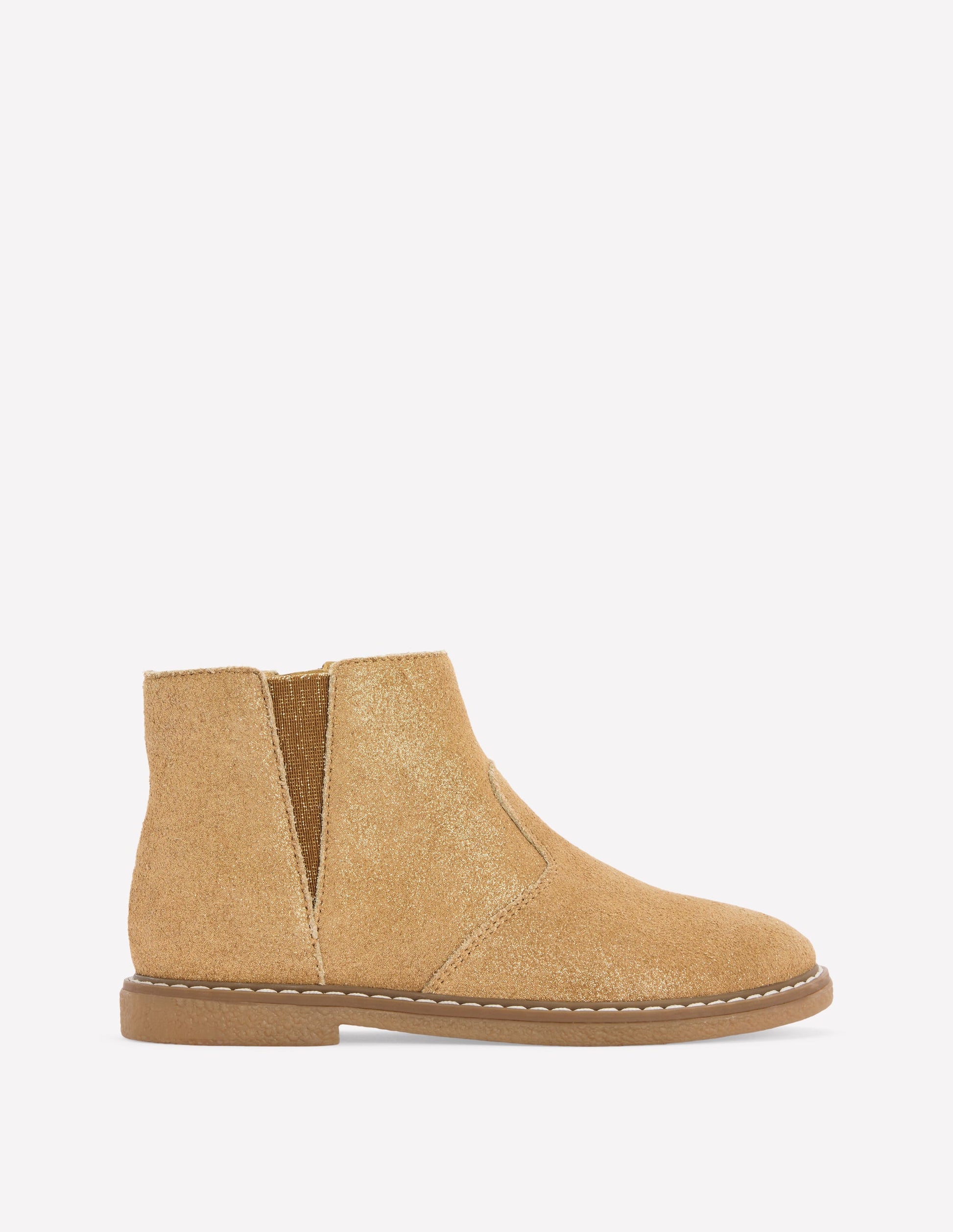 Suede Ankle Boots-Gold-1