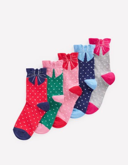 5-pack Pretty Socks-Bows-1