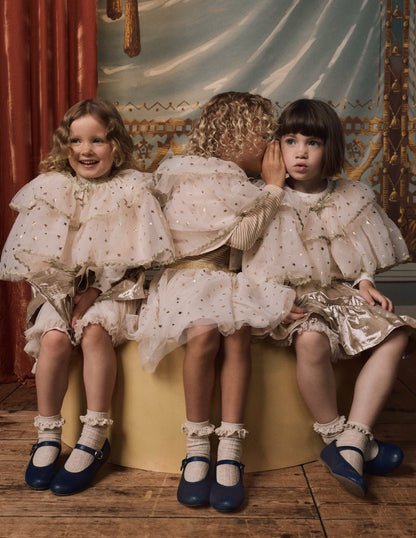 Tulle Cape-Soft Ivory/ Gold Confetti-1