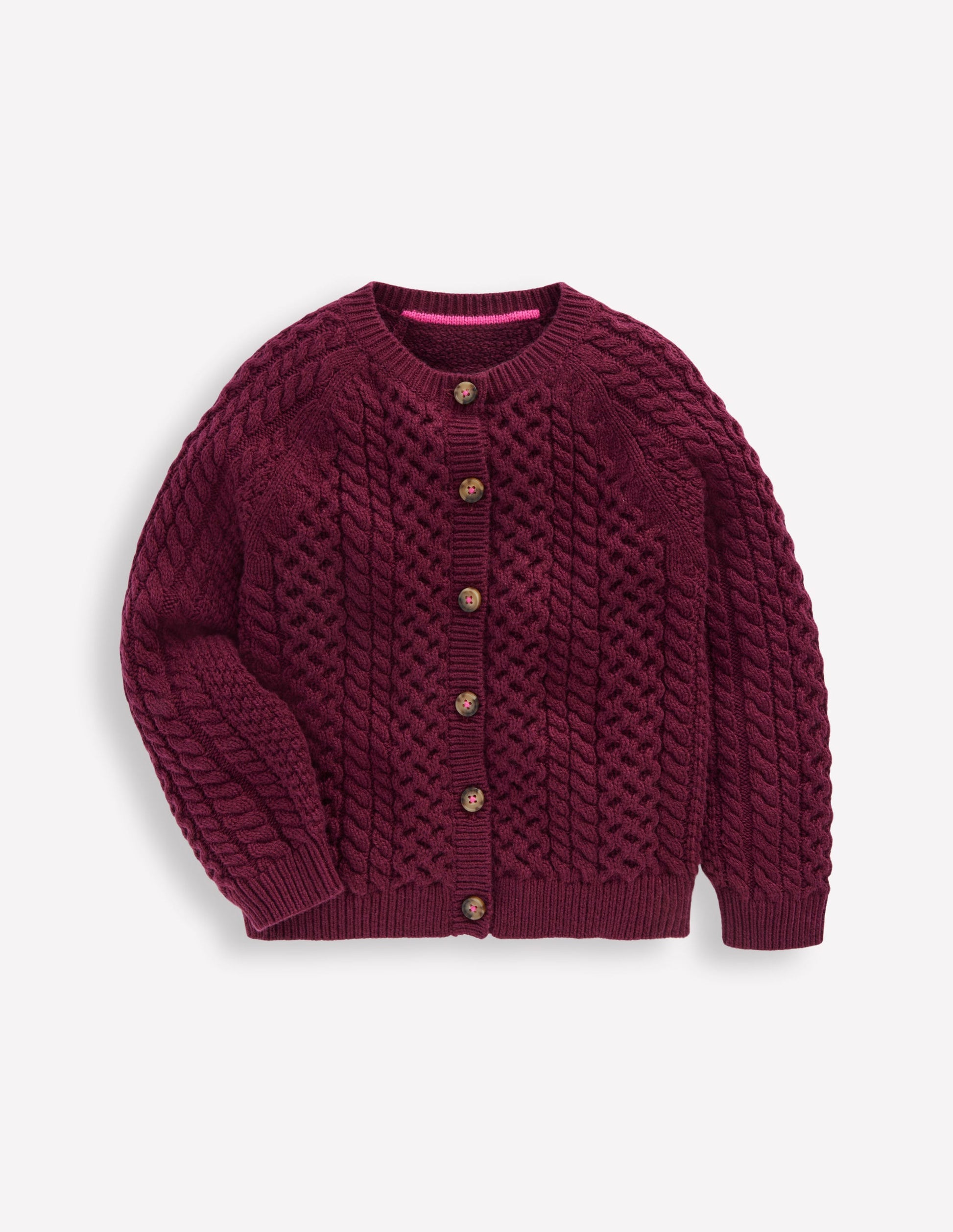 Heritage Cable Cardigan-Plum-1