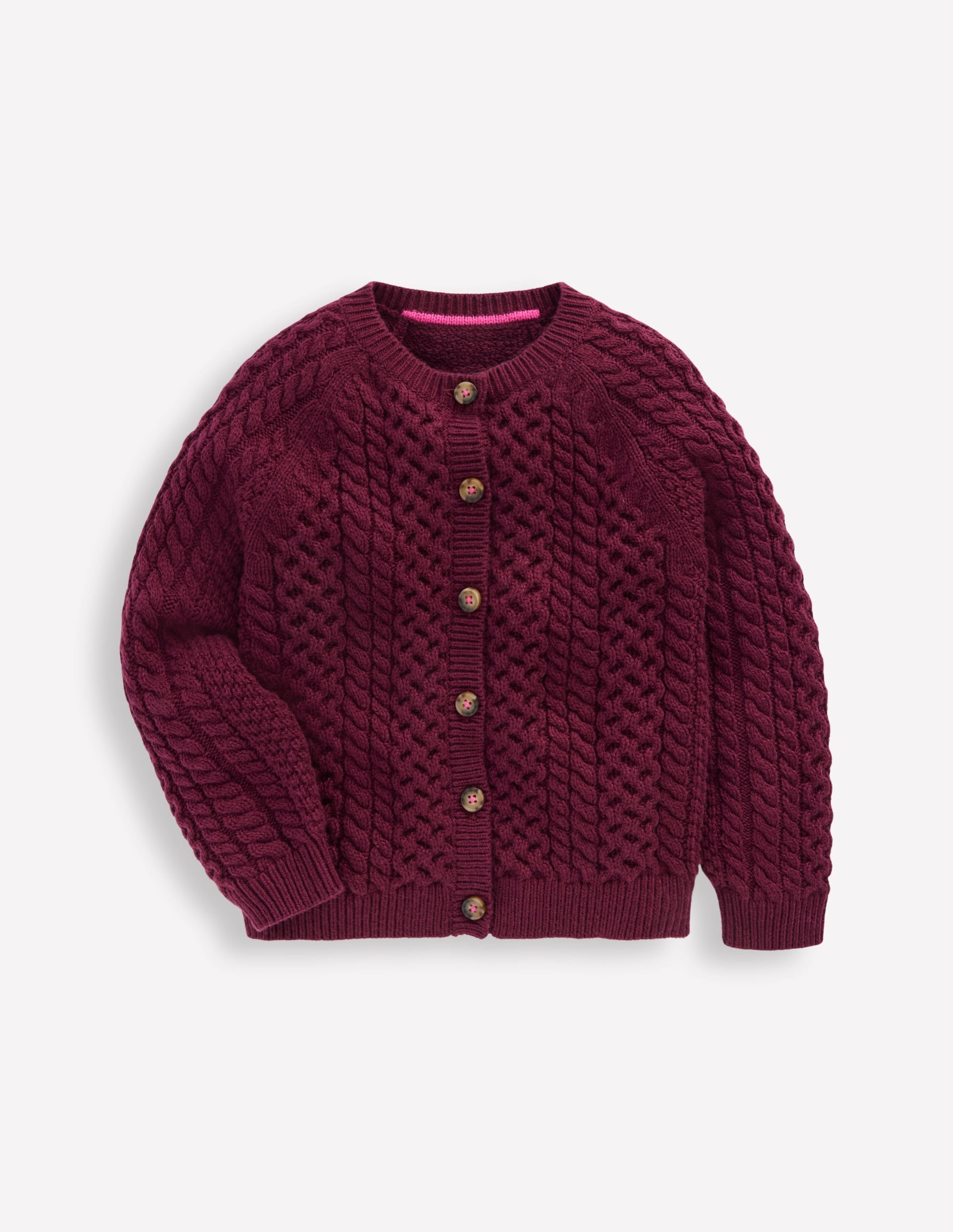 Heritage Cable Cardigan-Plum - Image 1