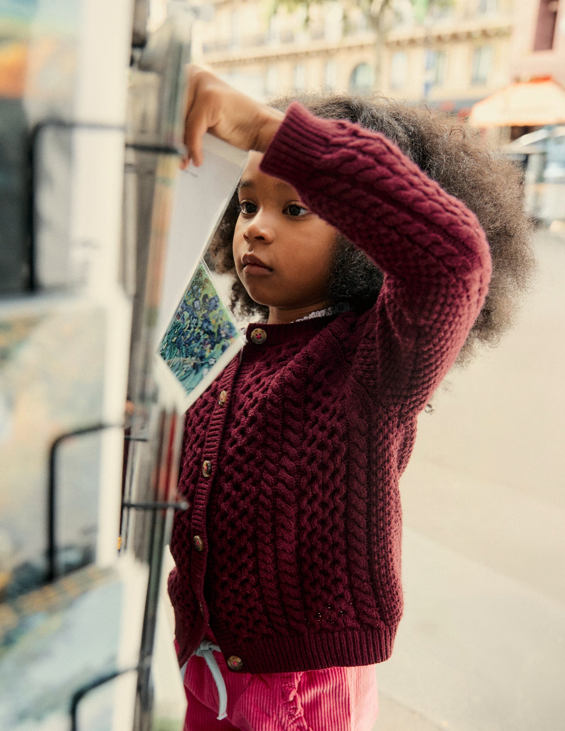 Heritage Cable Cardigan-Plum-4