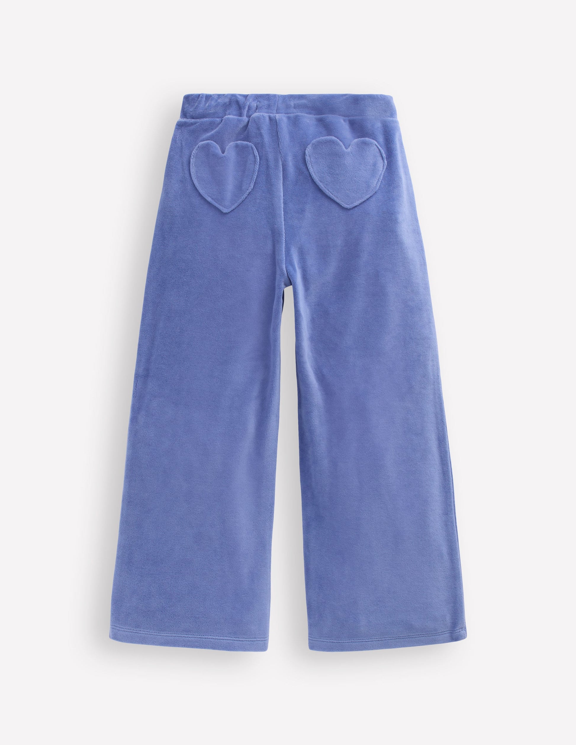 Heart Pocket Velour Sweatpants-Soft Blue-2