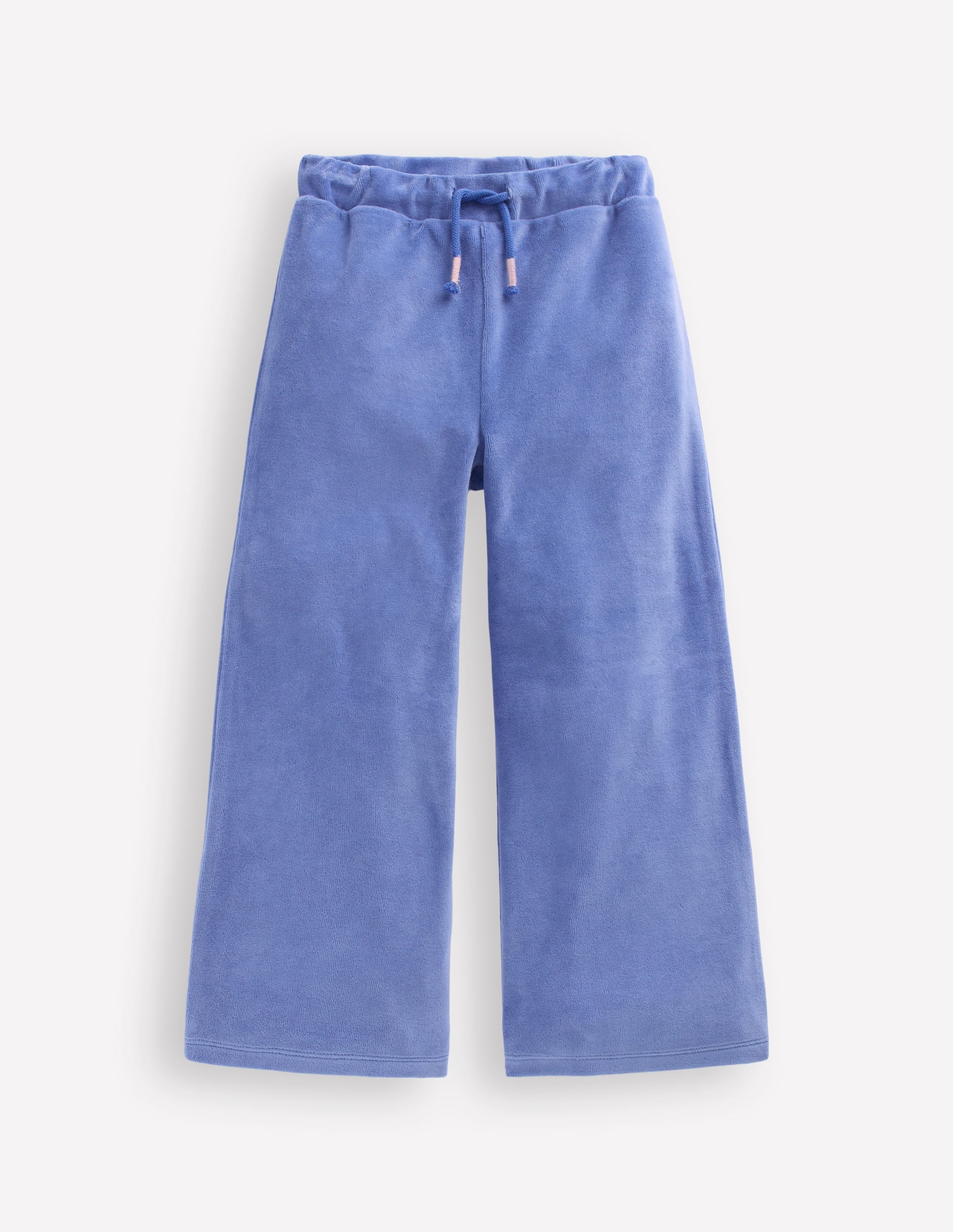 Heart Pocket Velour Sweatpants-Soft Blue - Image 1
