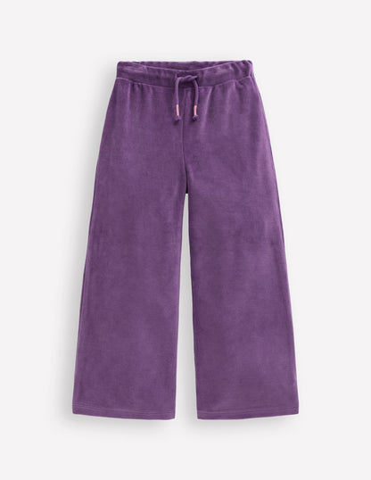 Heart Pocket Velour Sweatpants-Mystical Purple-1