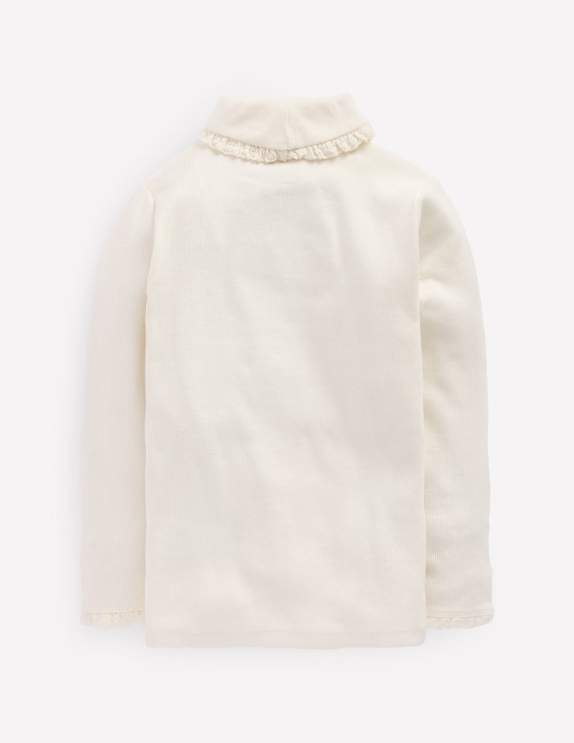 Ribbed Roll Neck Top-Ivory-5