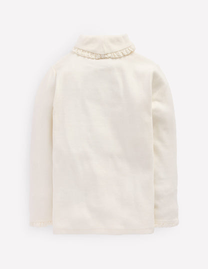 Ribbed Roll Neck Top-Ivory-5