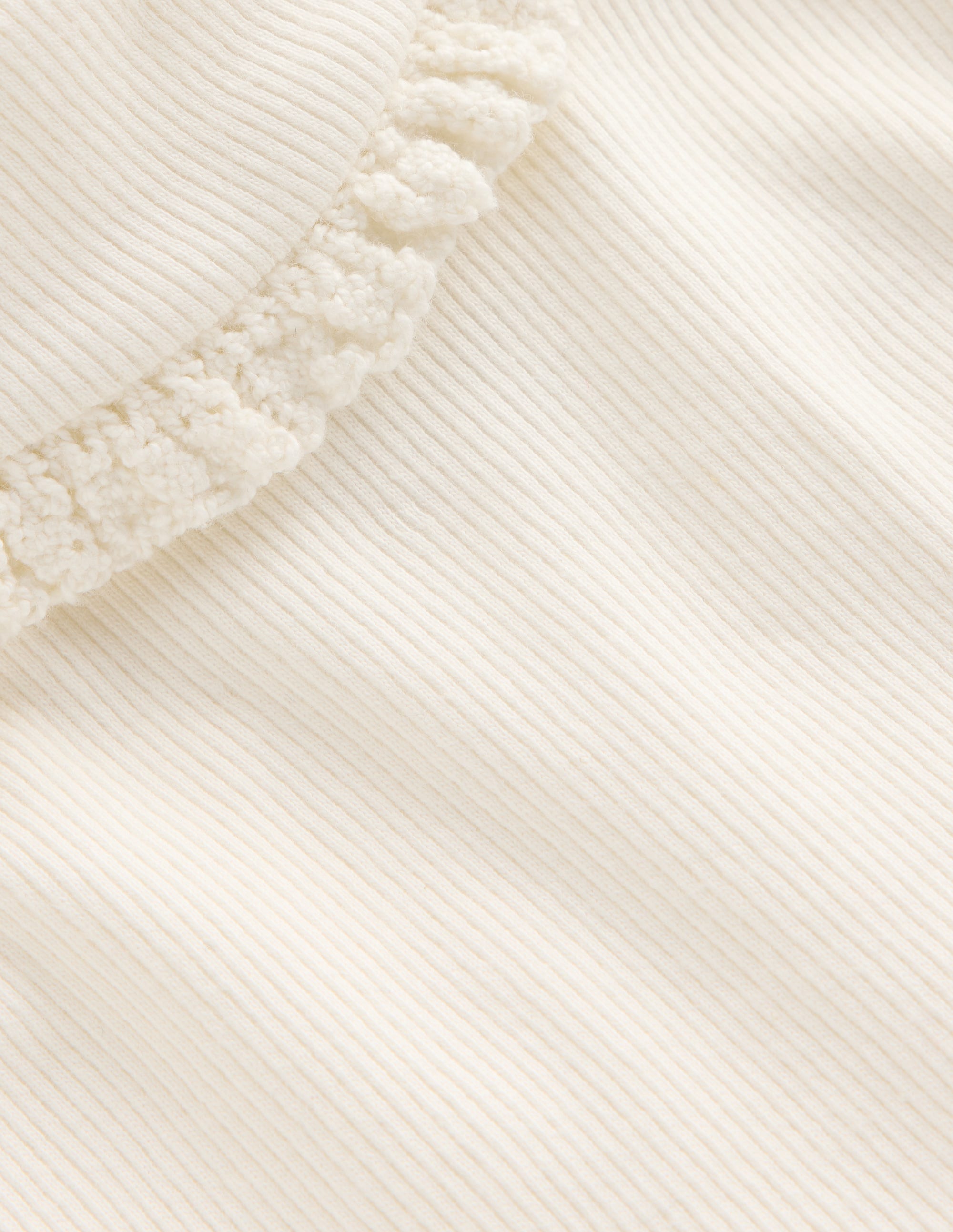 Ribbed Roll Neck Top-Ivory - Image 6