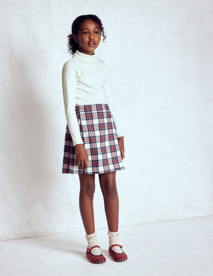 Ribbed Roll Neck Top-Ivory-3