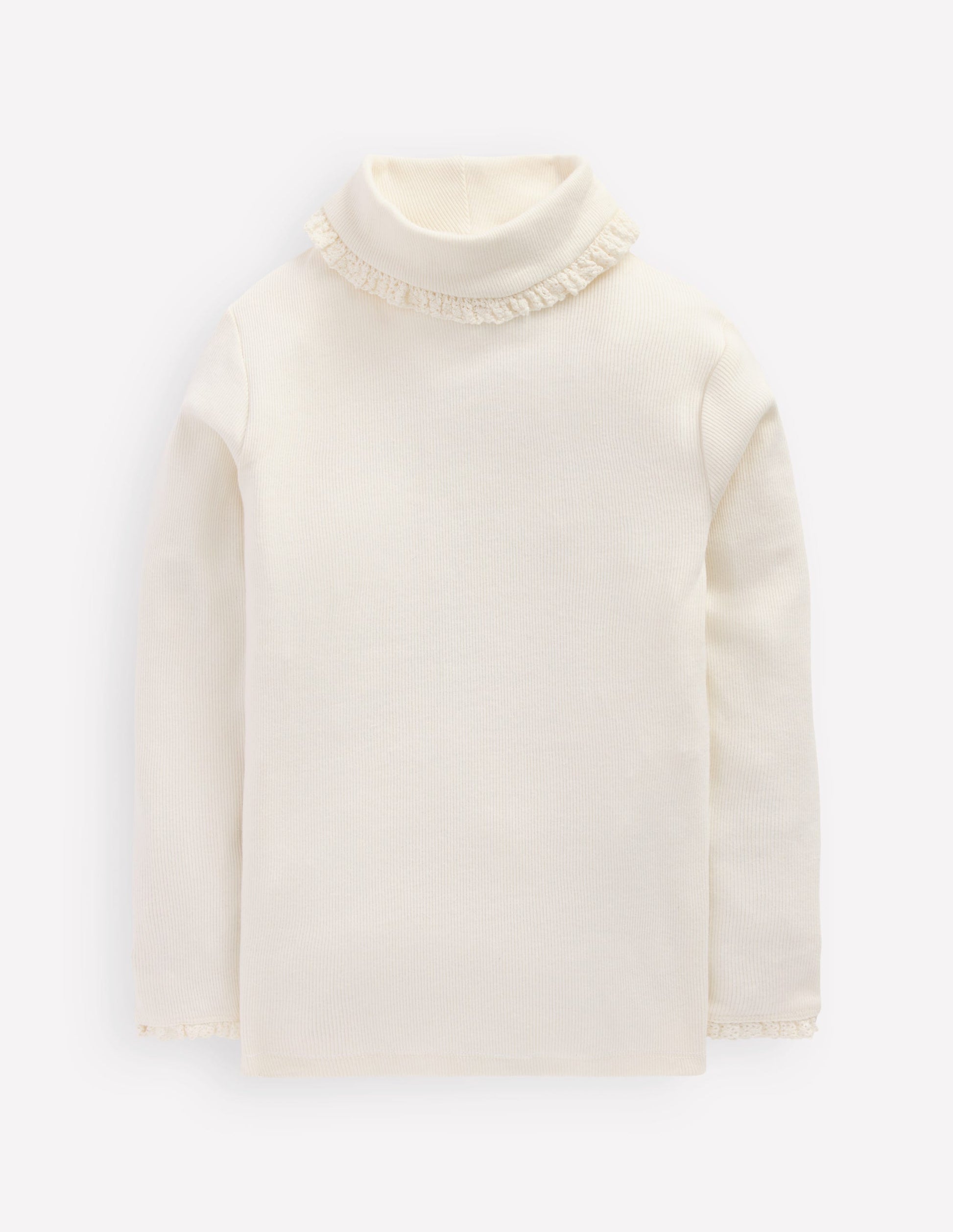 Ribbed Roll Neck Top-Ivory-4