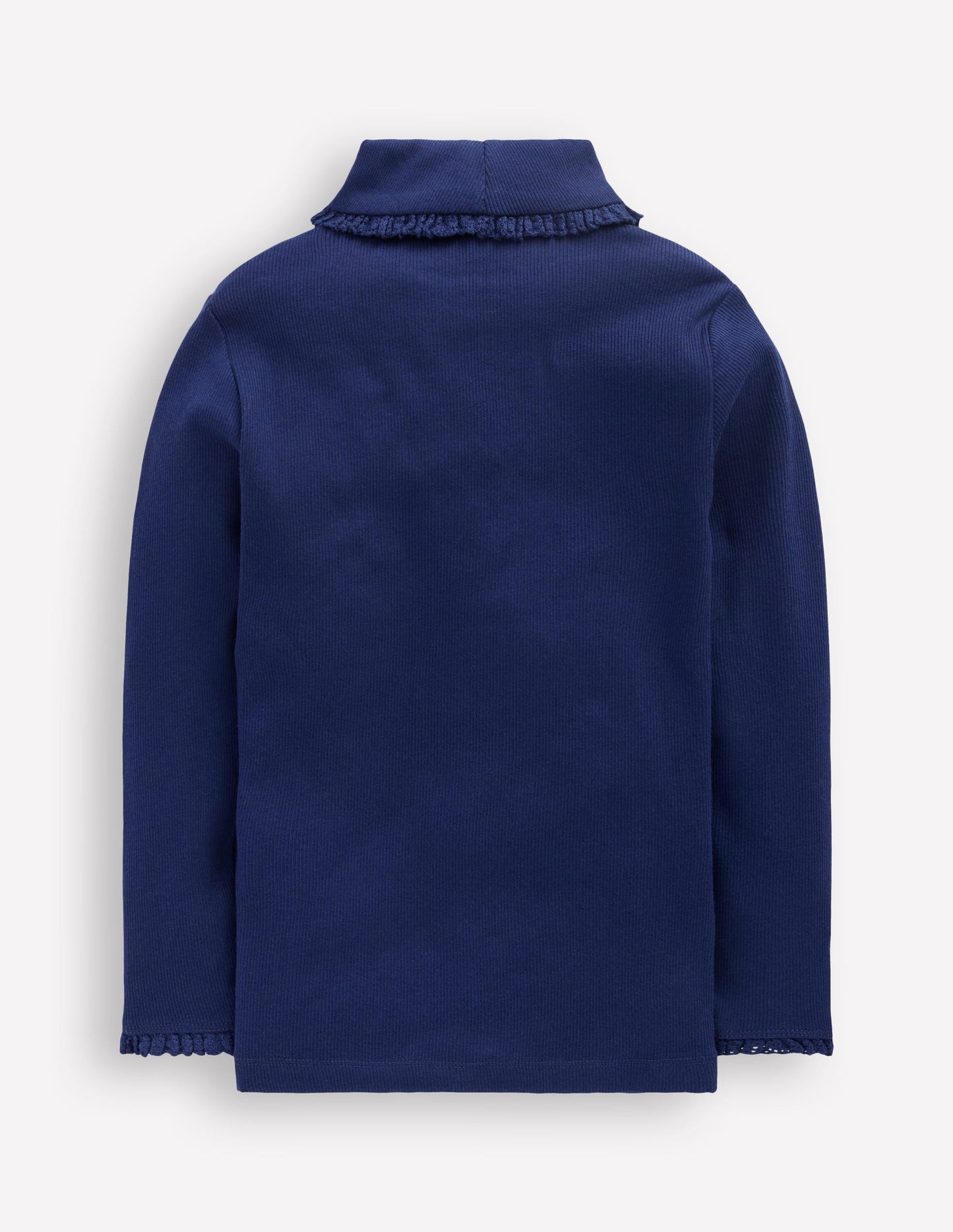 Ribbed Roll Neck Top-College Navy