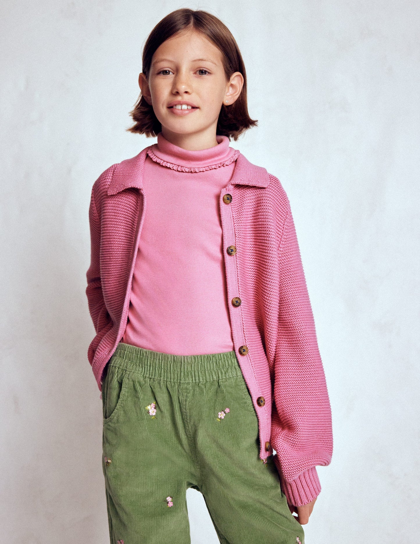 Ribbed Roll Neck Top-Pink Haze