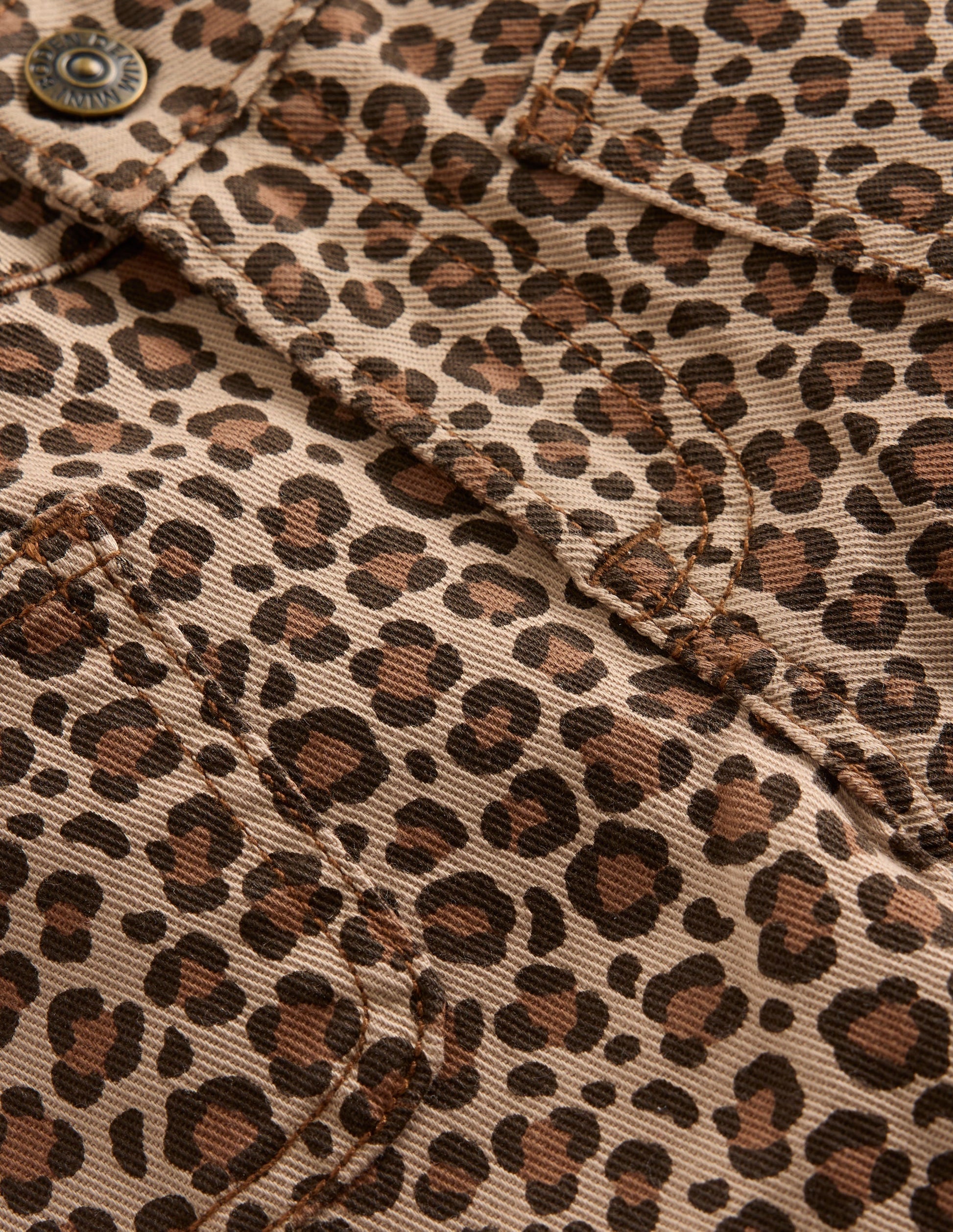 Patch Pocket Pants-Leopard Print-3