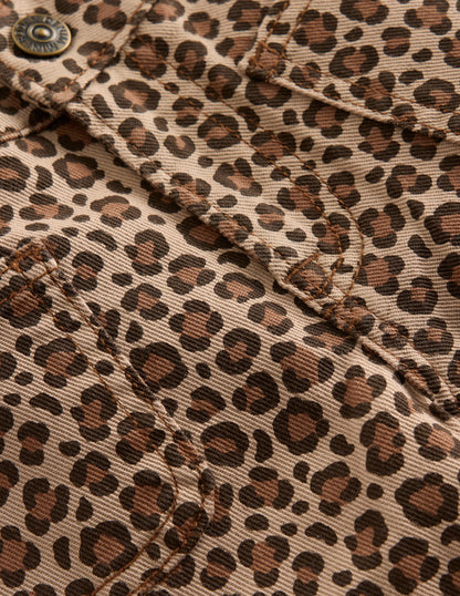 Patch Pocket Pants-Leopard Print-3