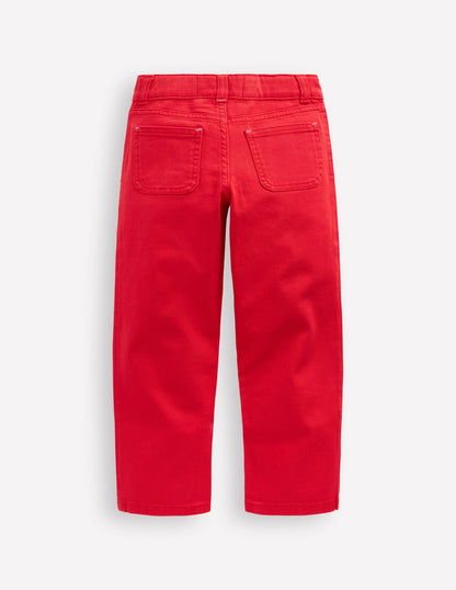 Patch Pocket Pants-Poppy Red-2