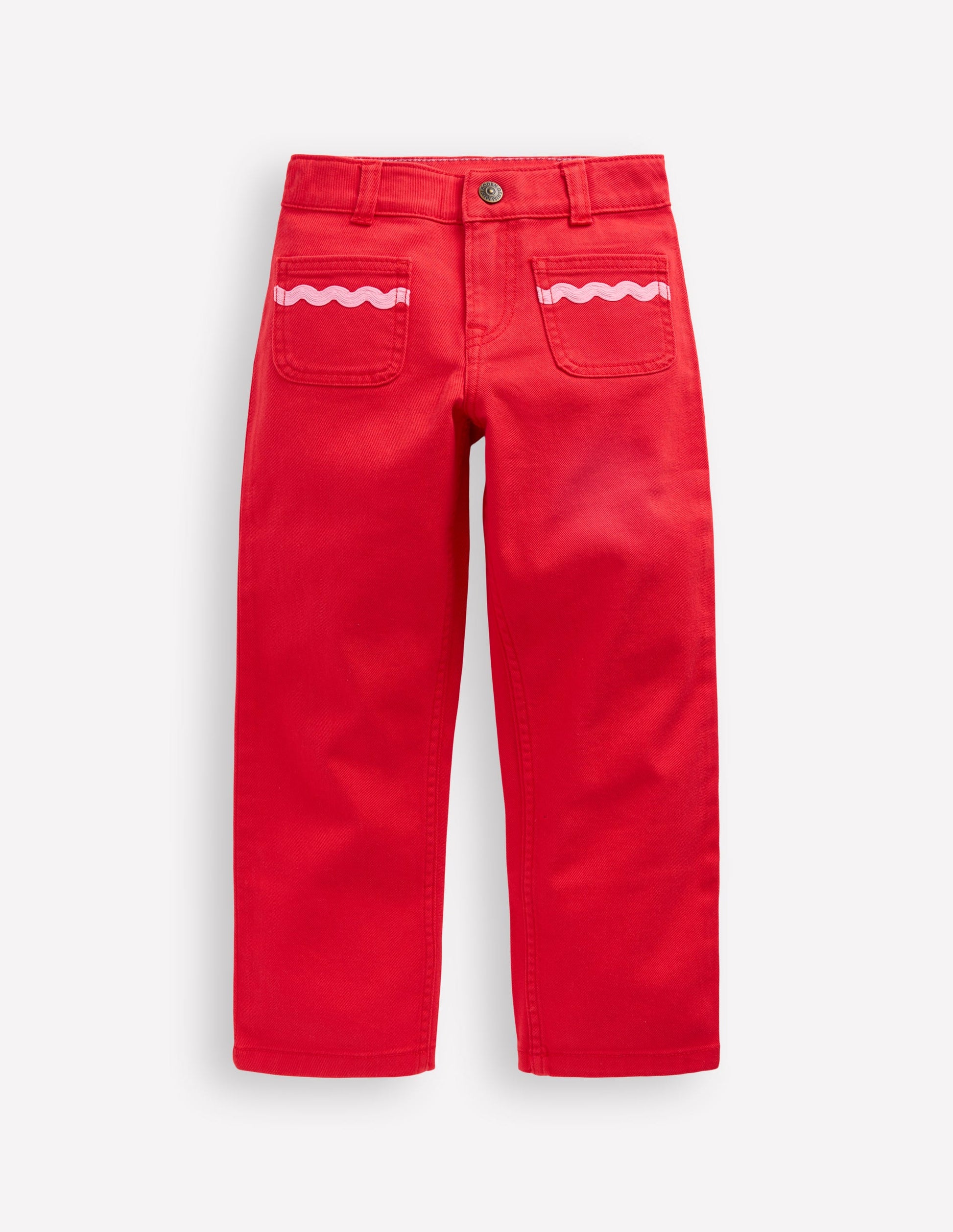 Patch Pocket Pants-Poppy Red-1