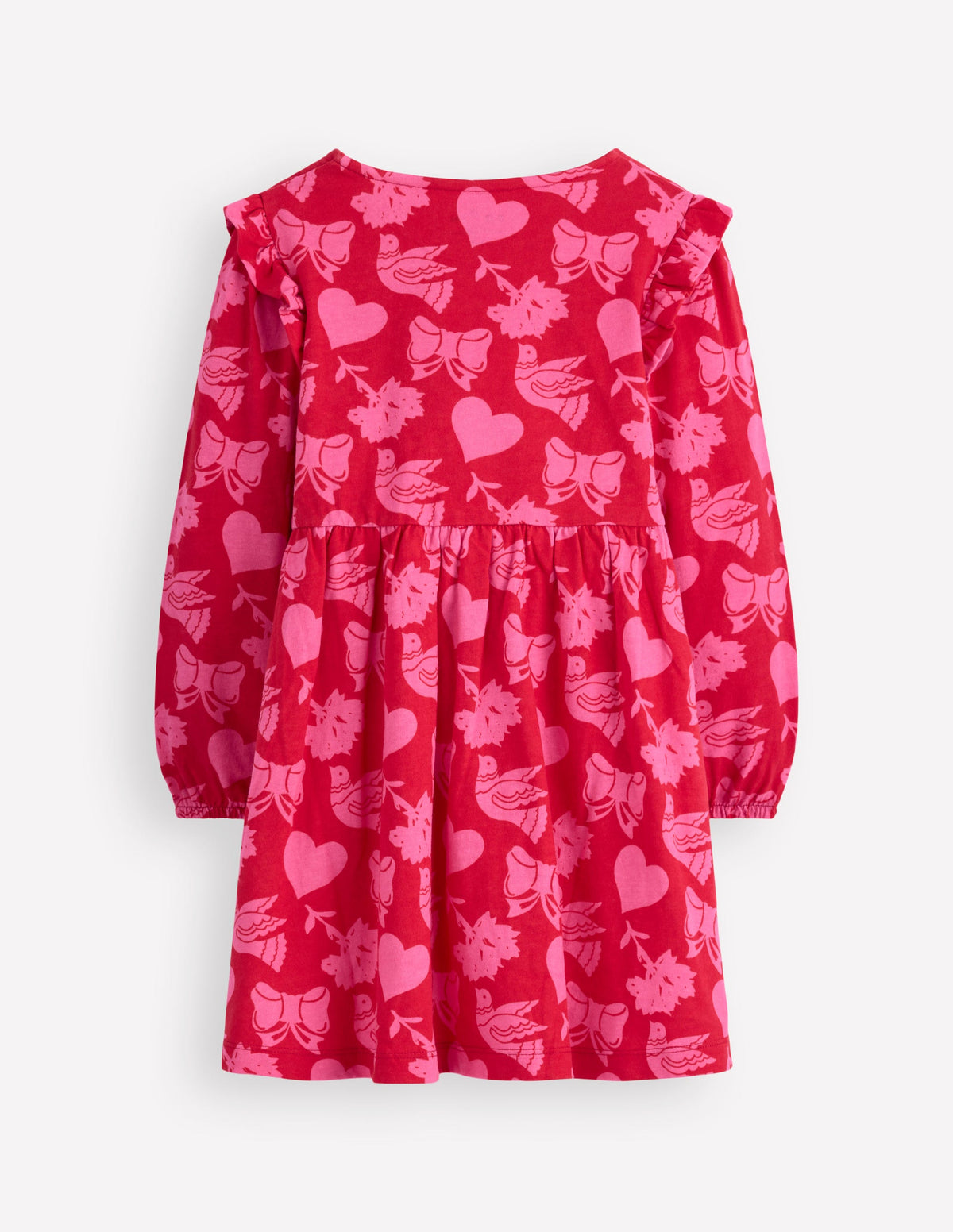 Posie Long Sleeve Jersey Dress-Rockabilly Red Festive Fun - Image 2