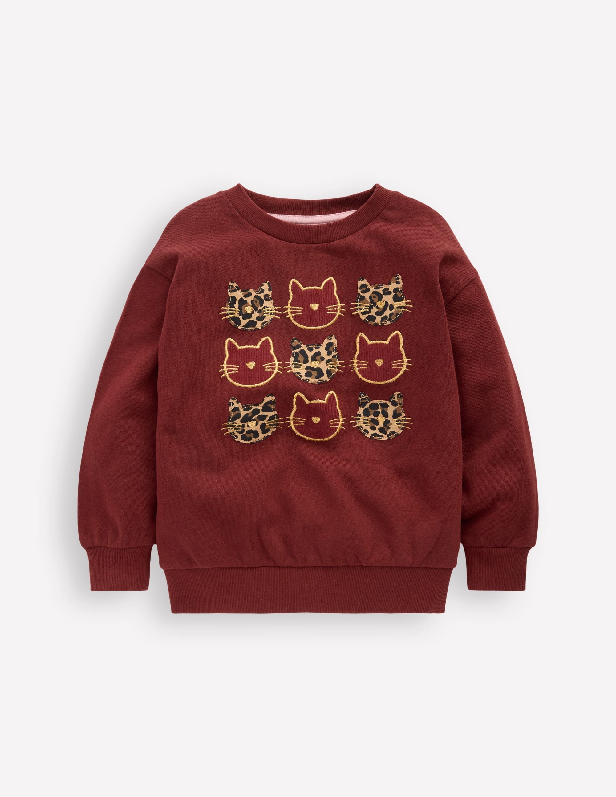 Bobbie Appliqué Sweatshirt-Chestnut Cats | Boden USA