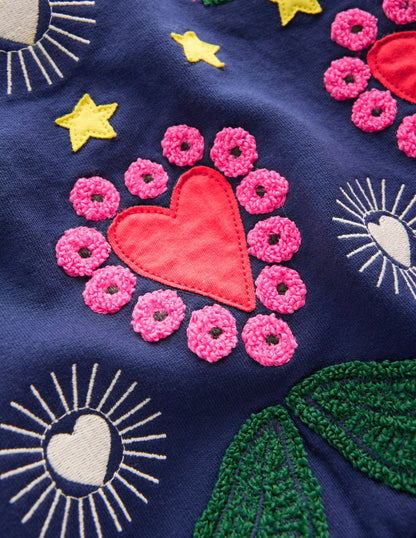 Bobbie Appliqué Sweatshirt-College Navy Tigers-5