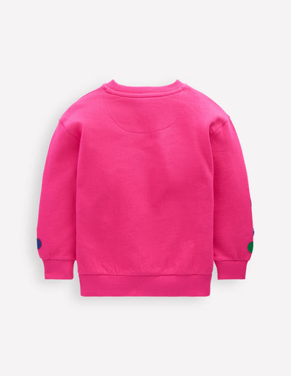 Bobbie Appliqué Sweatshirt-Raspberry Pink Flowers-2