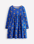 Ariel Long Sleeve Twirly Dress-Blue Flowerbunch