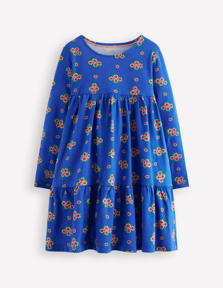 Ariel Long Sleeve Twirly Dress-Blue Flowerbunch
