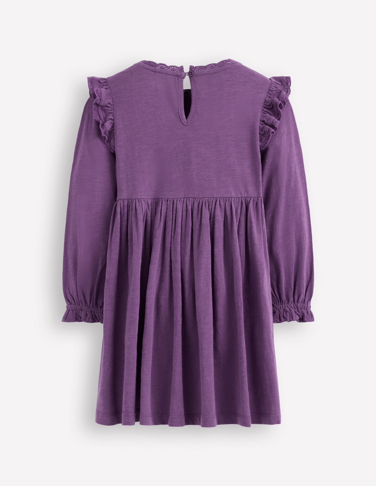 Lace Trim Jersey Dress-Mystical Purple