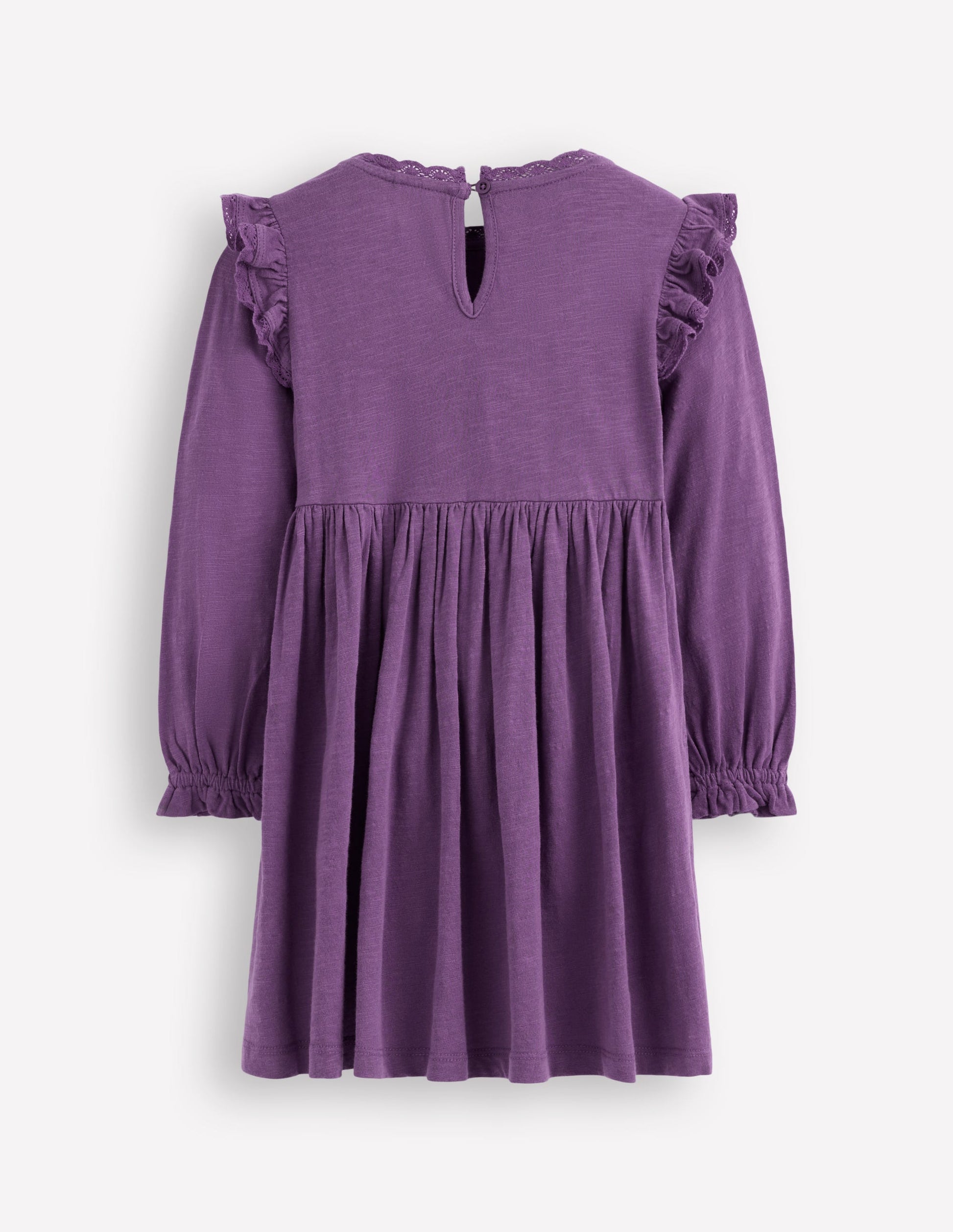 Lace Trim Jersey Dress-Mystical Purple-2