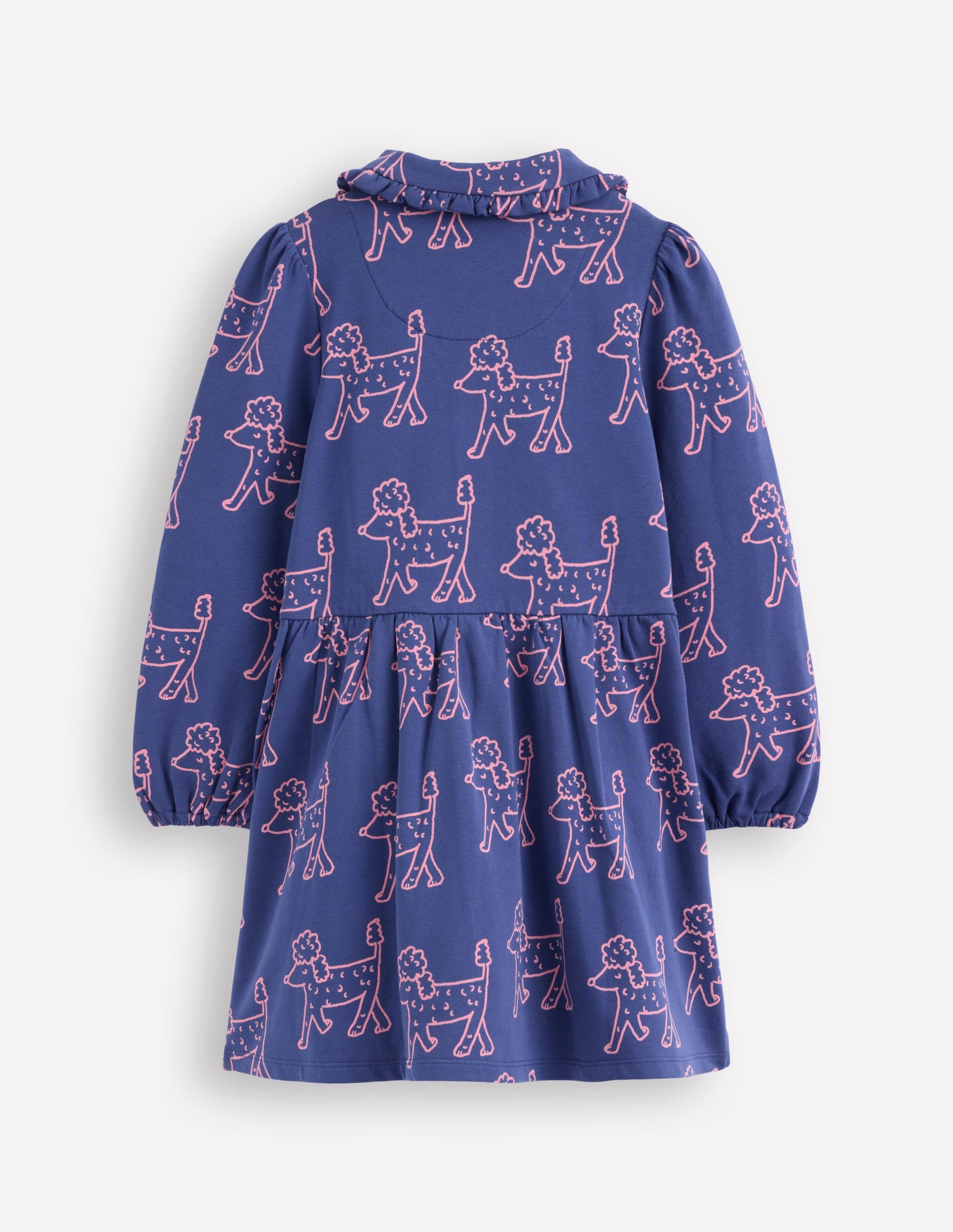 Cosy Jersey Shirt Dress-Starboard Blue Poodles-2