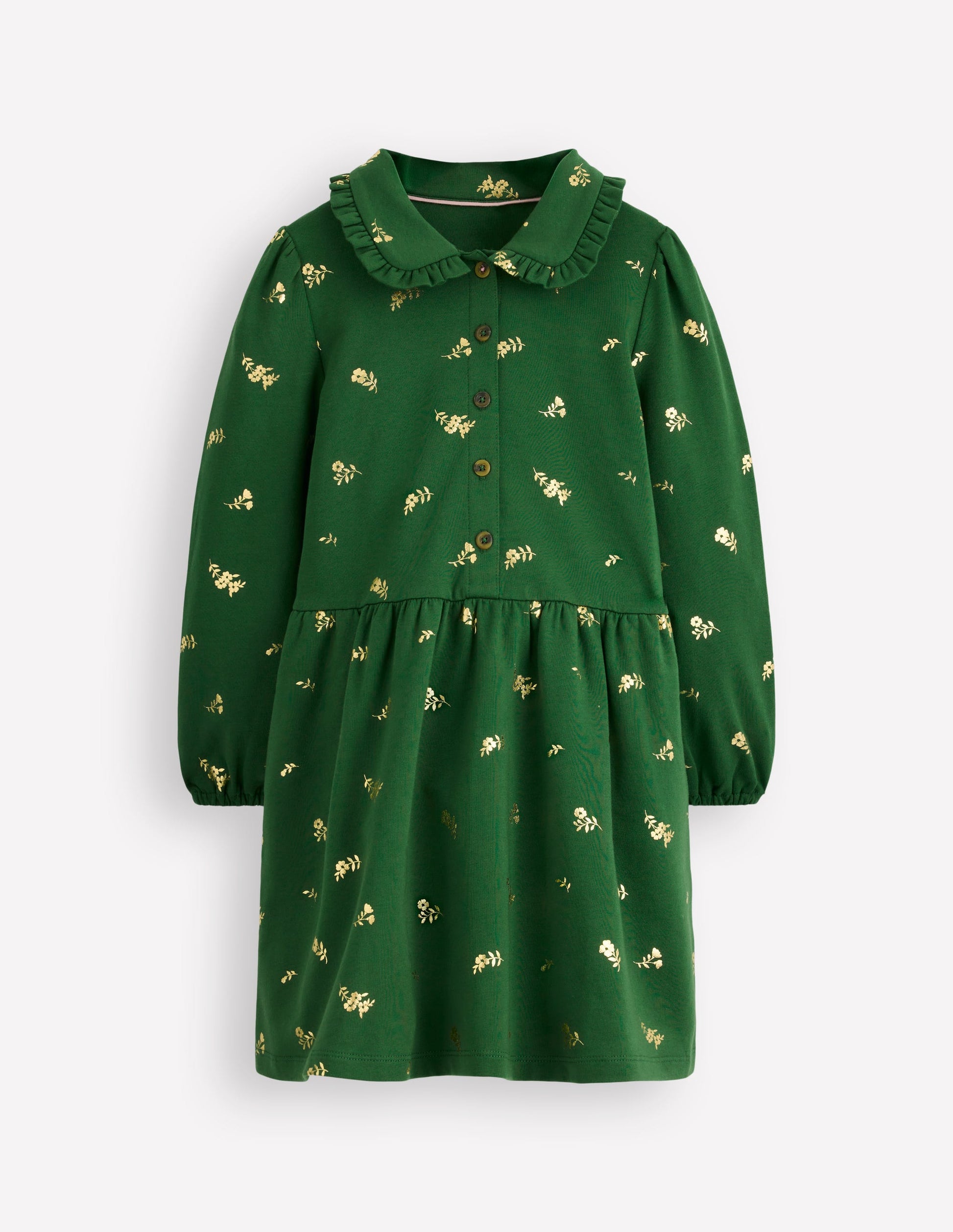 Boden Girls Cosy Jersey Shirt Dress in Green | Size 2-3 Years Boden Girls Cosy Jersey Shirt Dress in Green | Size 2-3 Years