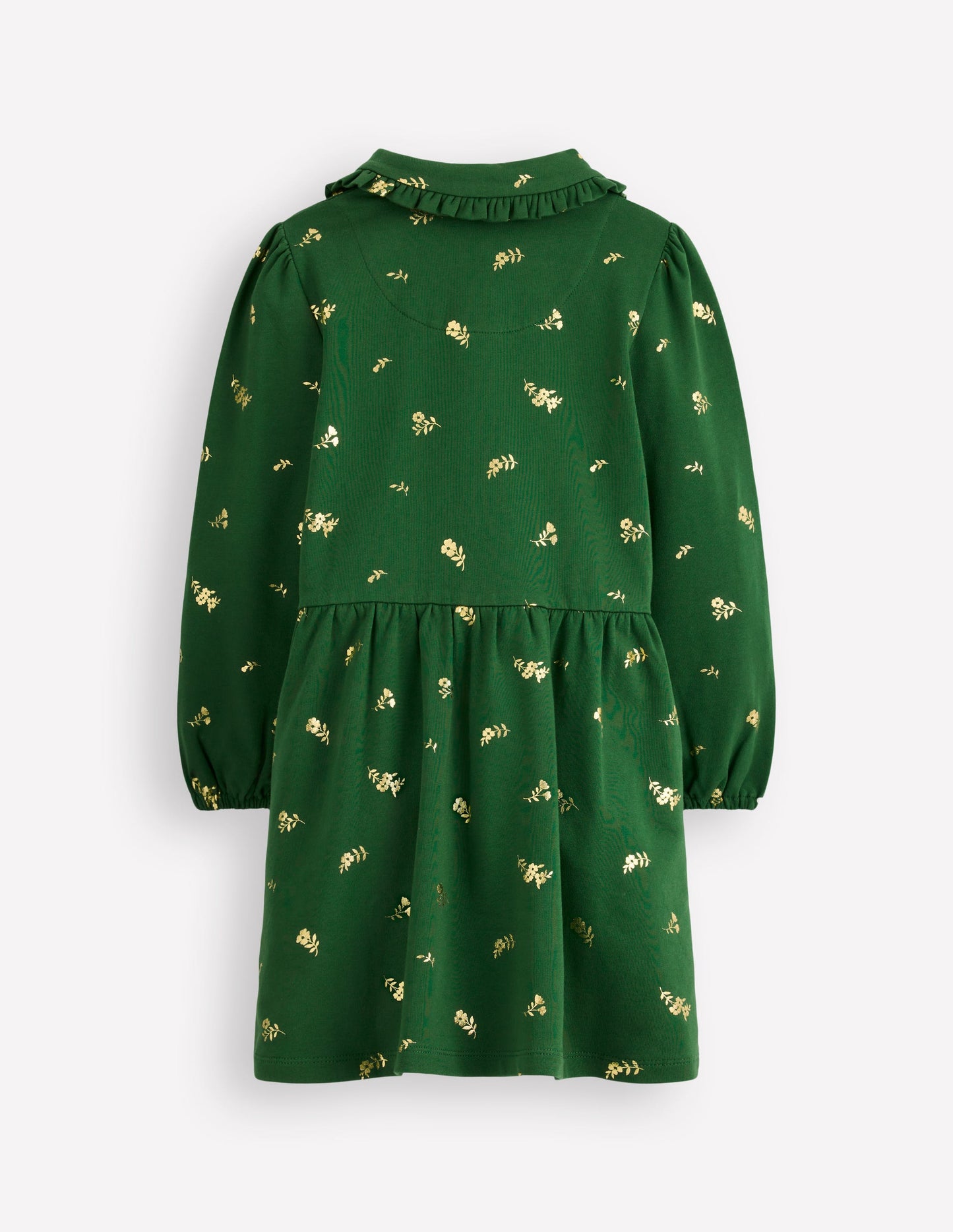 Cosy Jersey Shirt Dress-Green Foil Floral