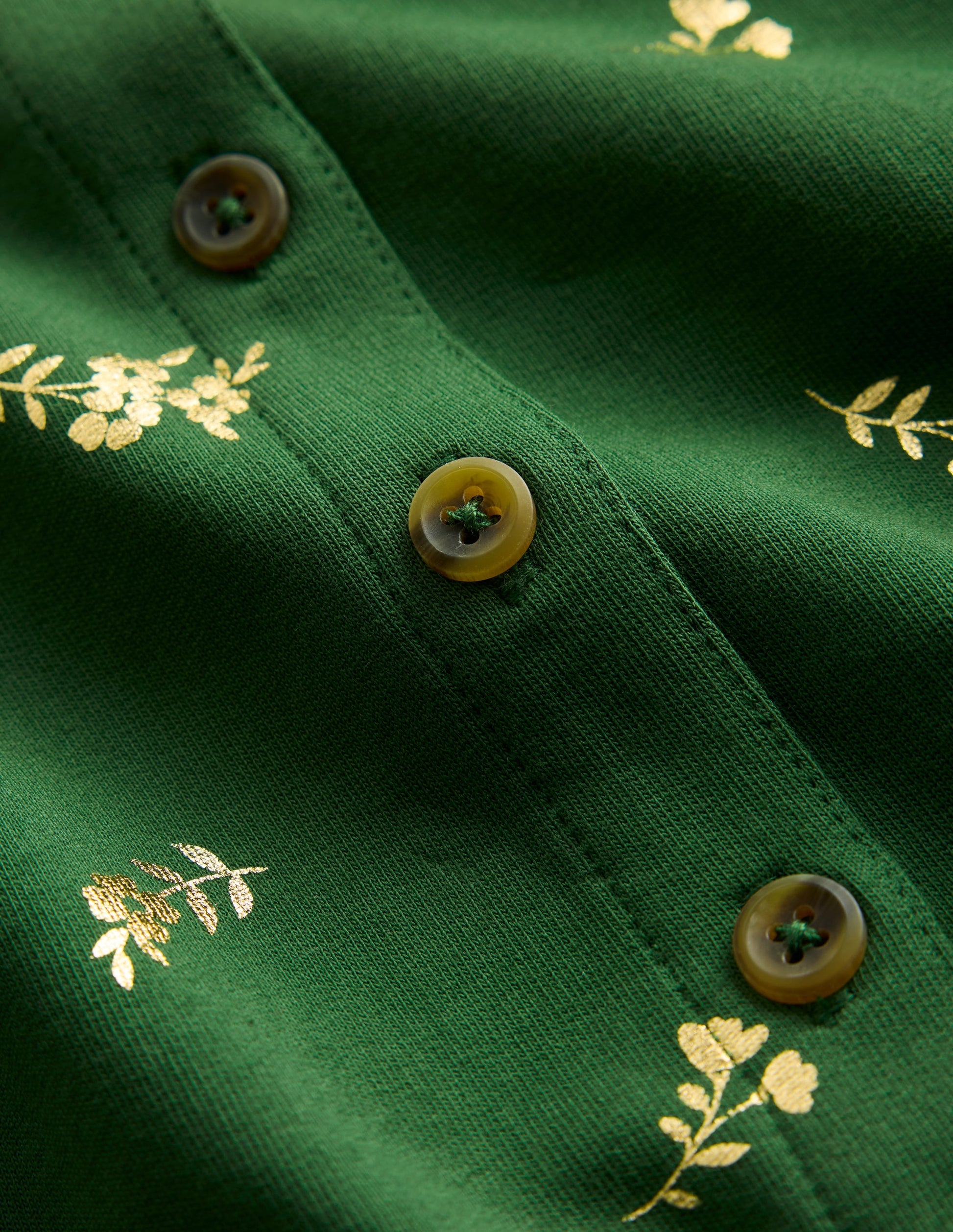 Cosy Jersey Shirt Dress-Green Foil Floral | Boden USA Cosy Jersey Shirt Dress-Green Foil Floral | Boden USA