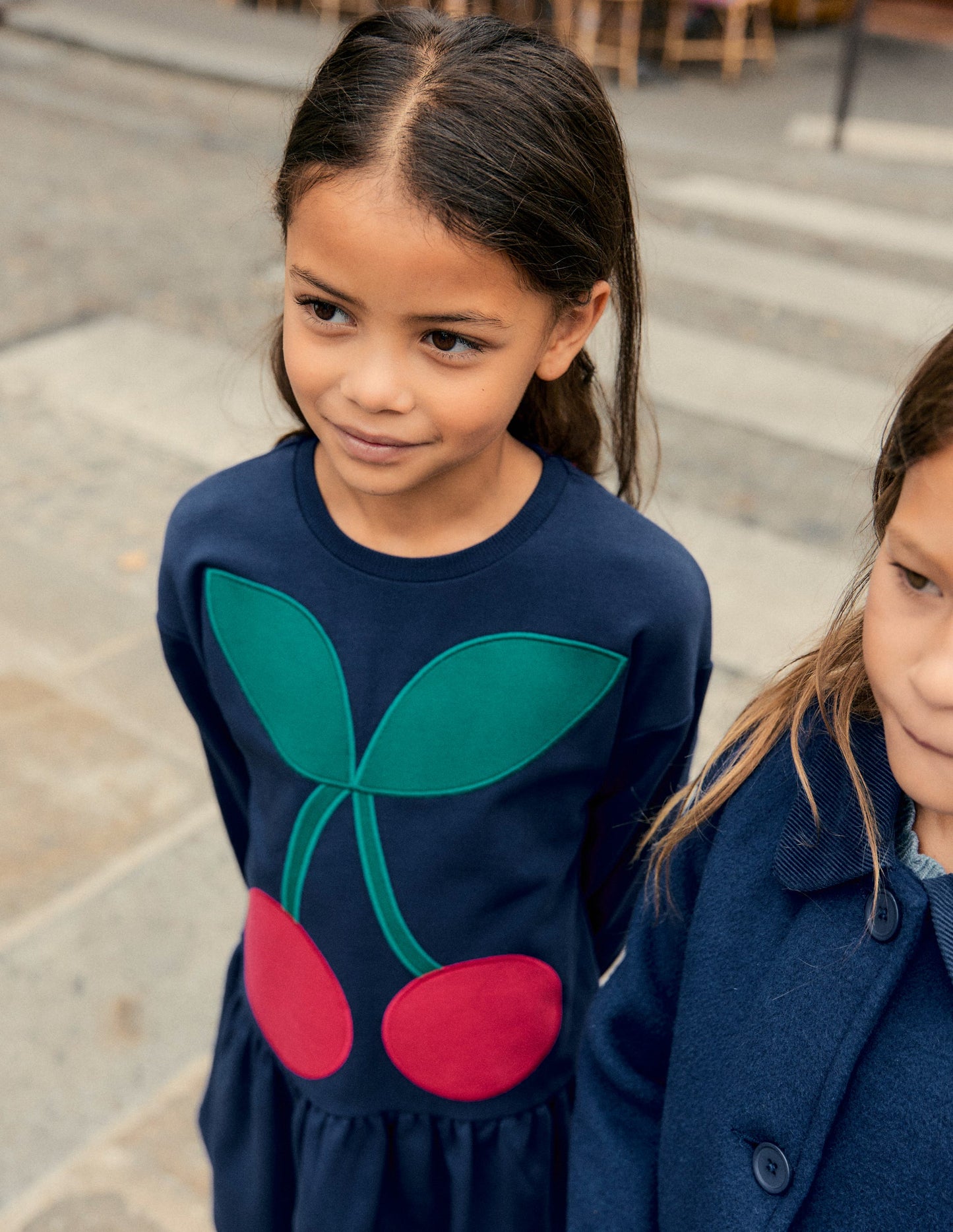 Logo Sweatshirt Dress-Starboard Blue Cherry