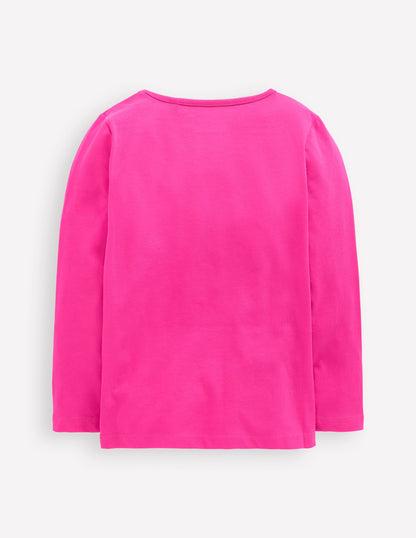 Long Sleeve Riso T-Shirt-Raspberry Pink Unicorns-2
