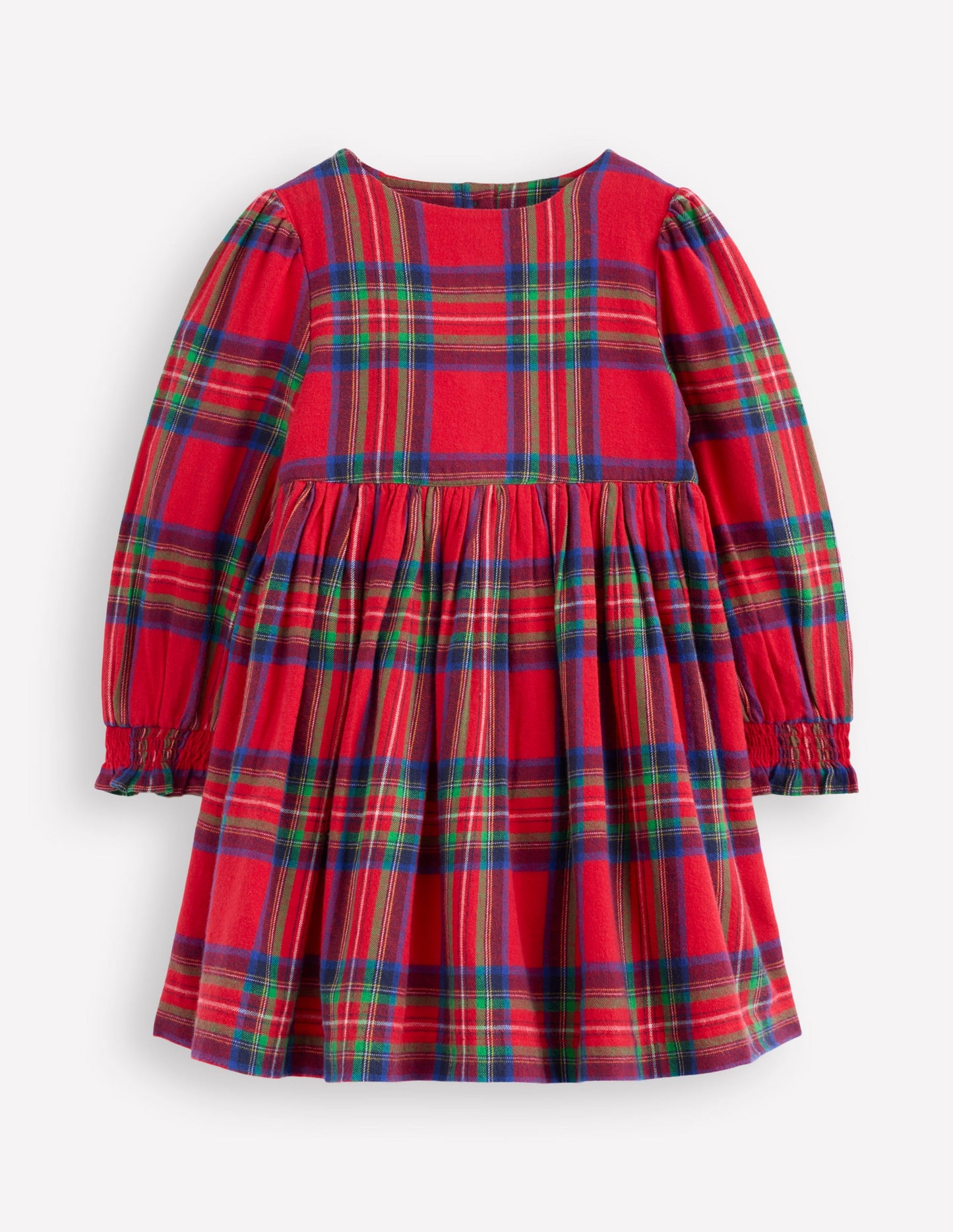 Madeline Long Sleeve Dress-Red Check