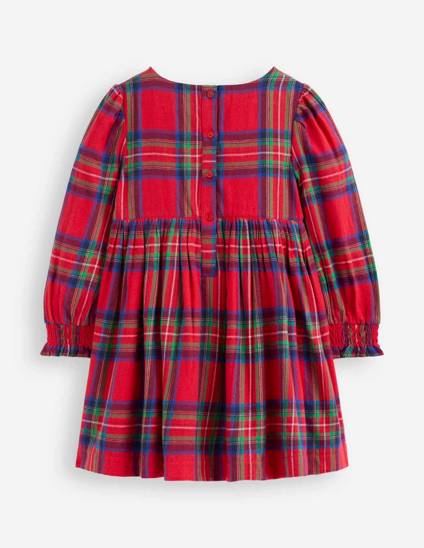 Madeline Long Sleeve Dress-Red Check