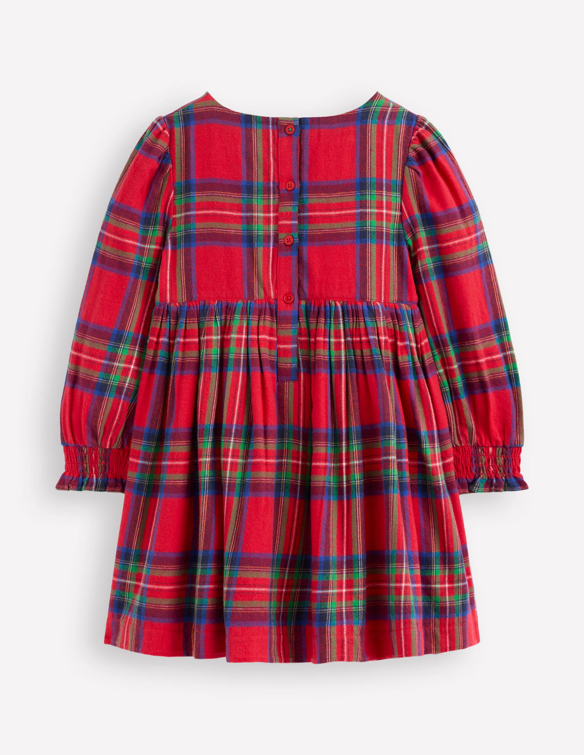 Madeline Long Sleeve Dress-Red Check - Image 2