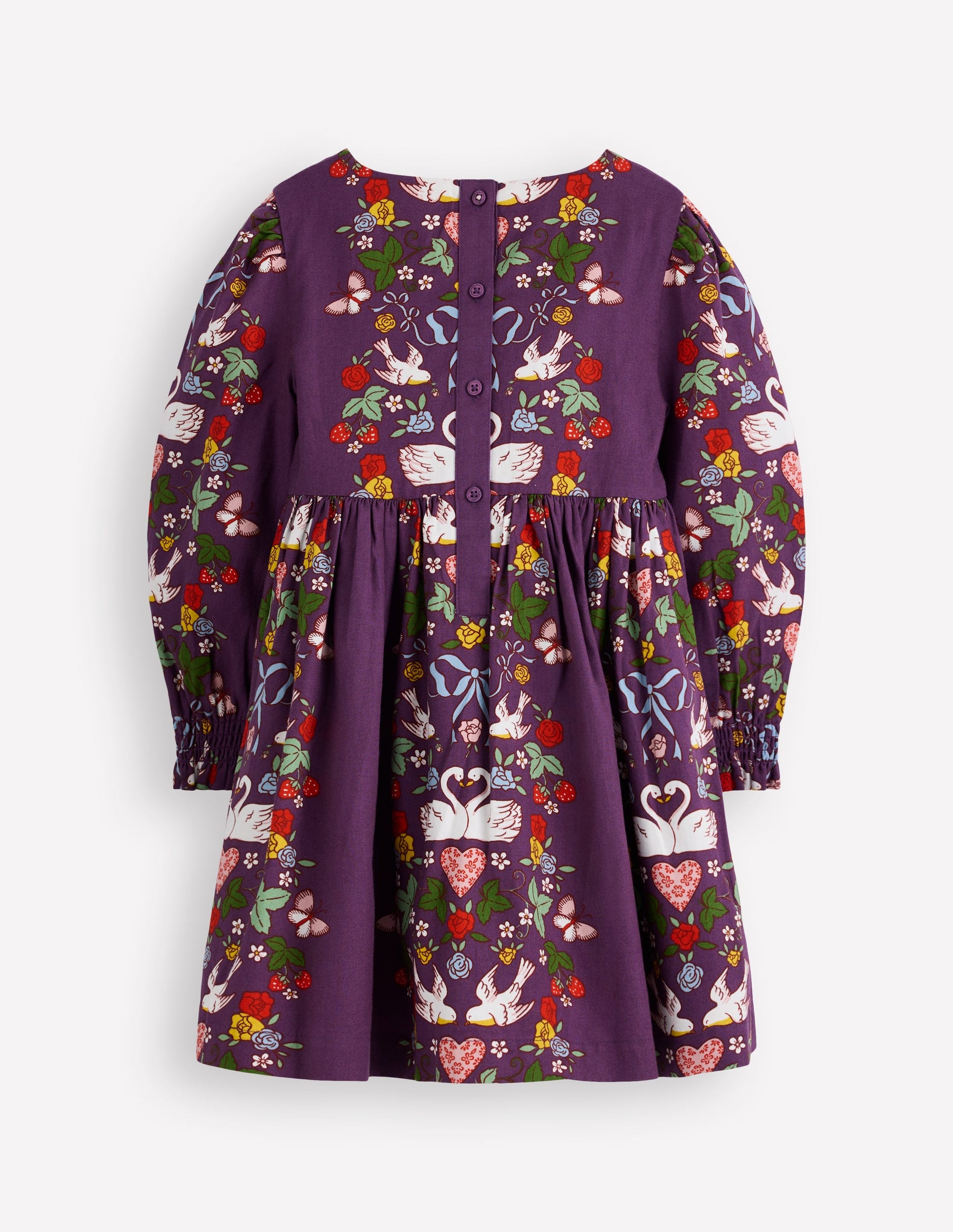 Madeline Long Sleeve Dress-Mystic Purple Lovebirds