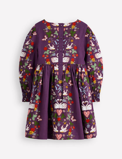 Madeline Long Sleeve Dress-Mystic Purple Lovebirds-2