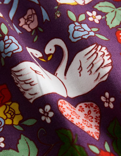 Madeline Long Sleeve Dress-Mystic Purple Lovebirds-3