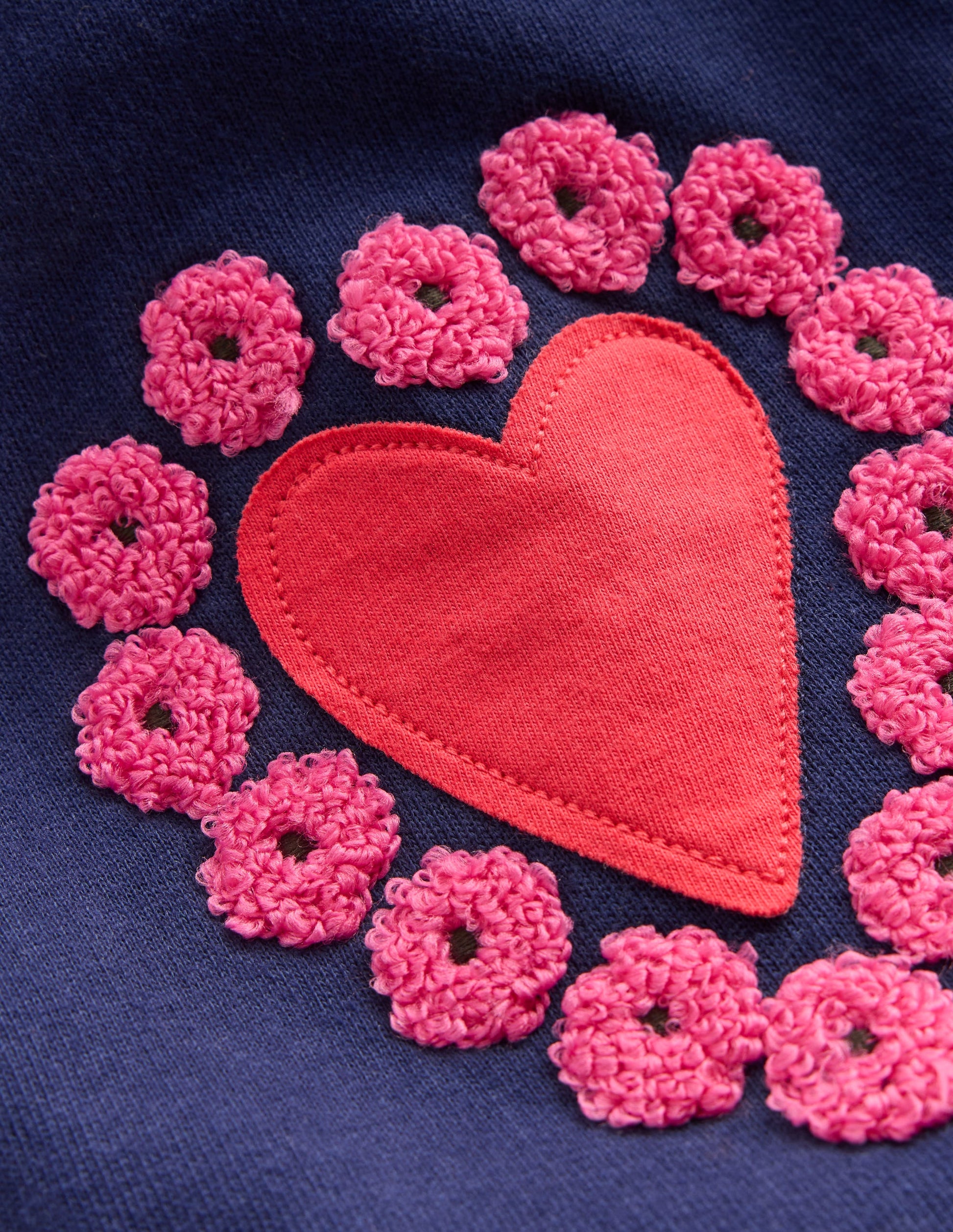 Bobbie Appliqué Sweatpants-College Navy Hearts-3