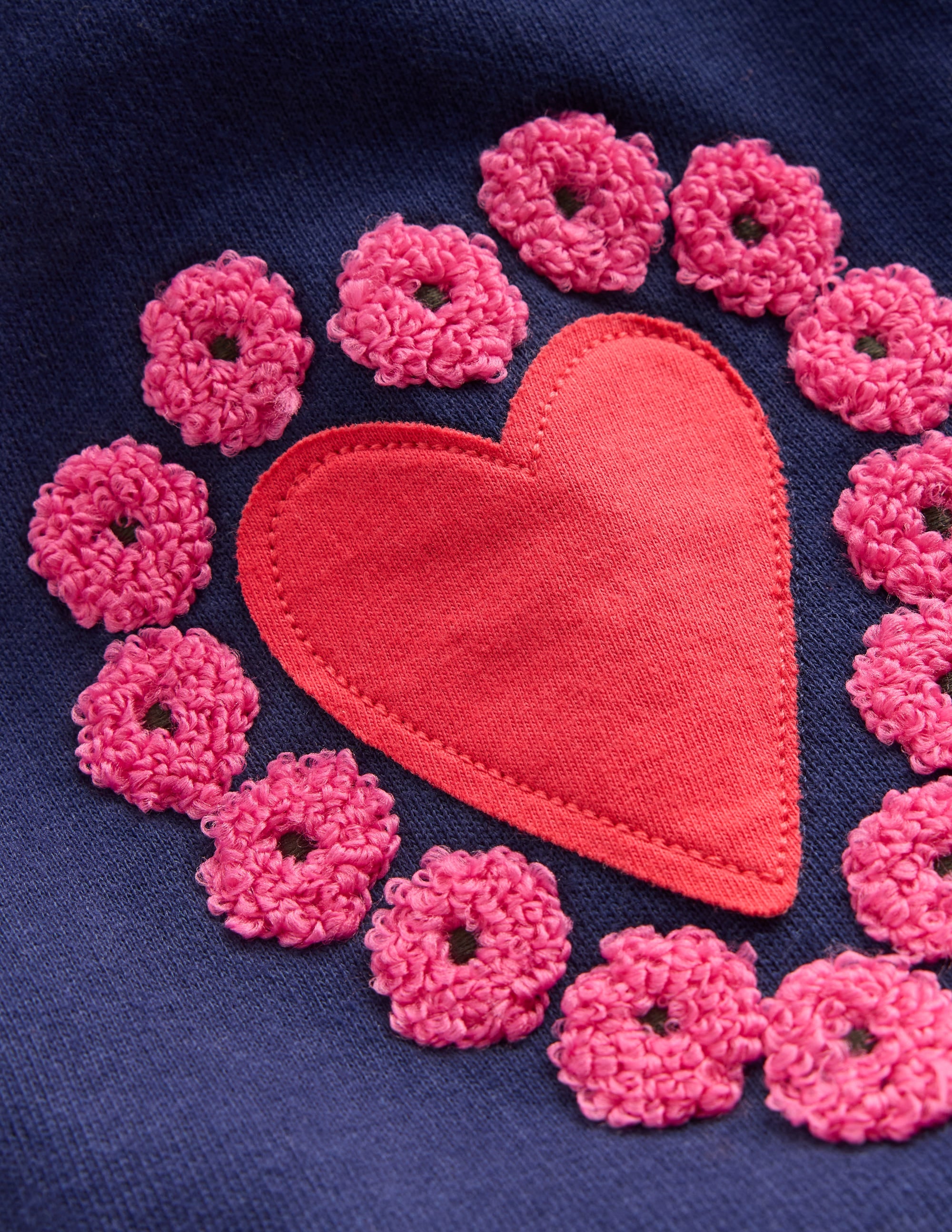 Bobbie Appliqué Sweatpants-College Navy Hearts - Image 3